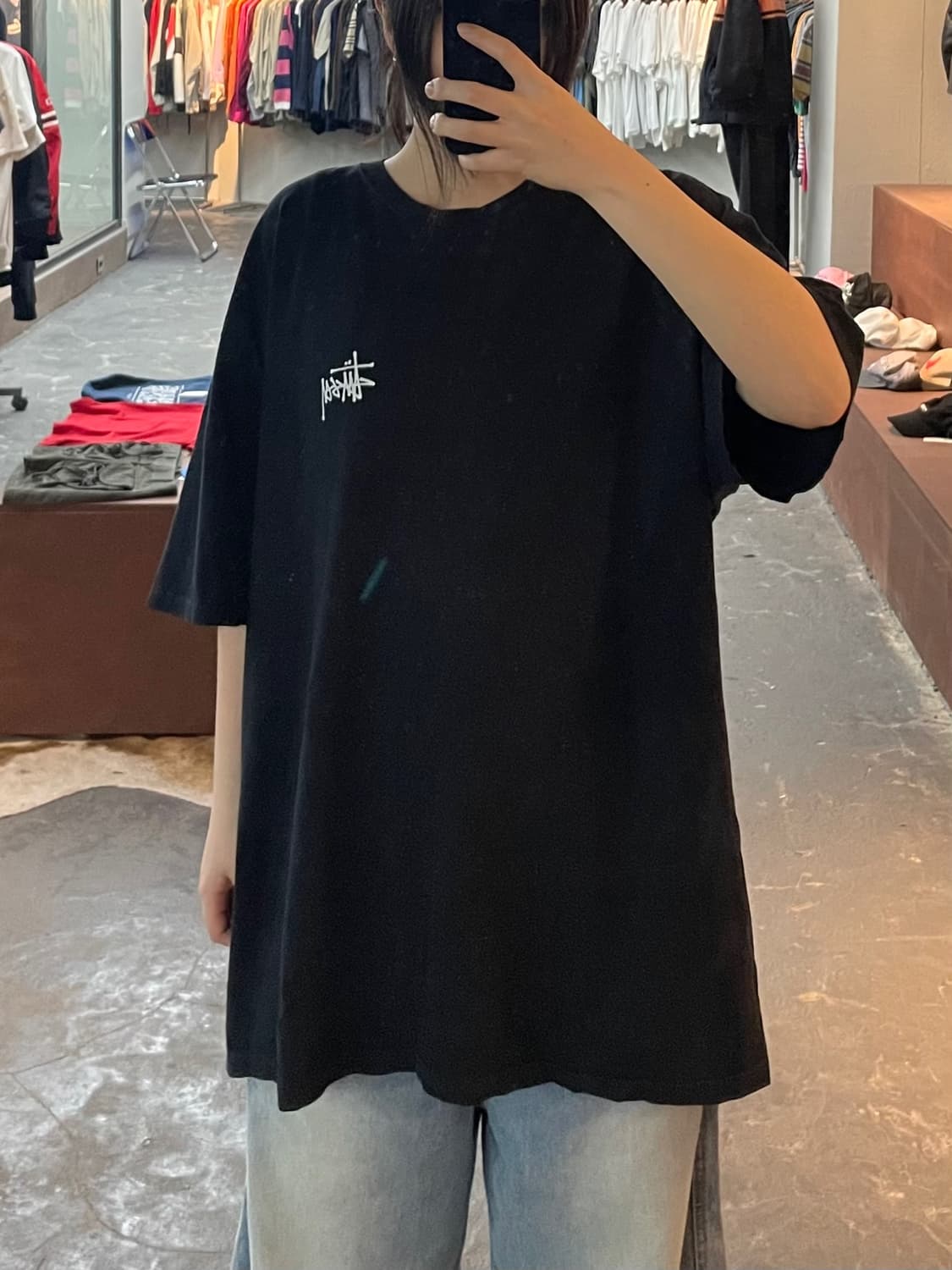 스투시 베이직 로고 블랙 반팔 H2392 상품이미지2