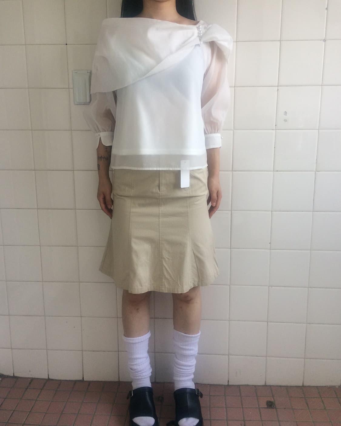 Pearl shirring point blouse 상품이미지5
