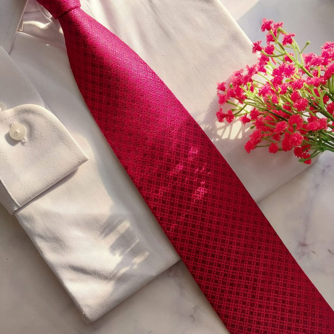 메트로시티 실크 레드 자카드 패턴 넥타이 8.7cm A+등급 K1475
 상품이미지9