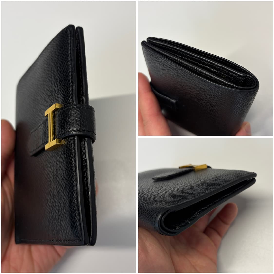 에르메스 베안 반지갑 블랙 금장 상품이미지8