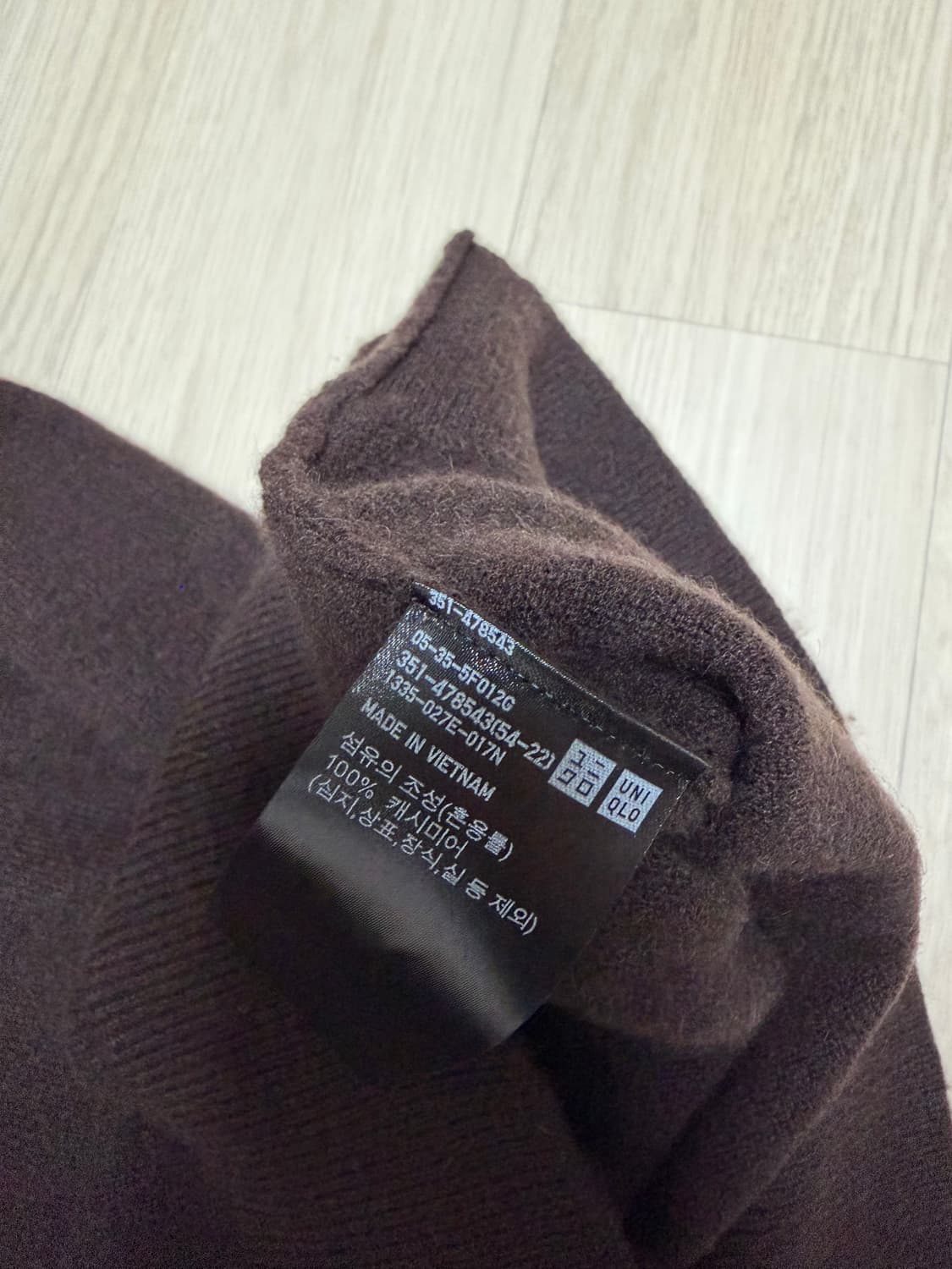 (새상품) 유니클로 캐시미어 니트 브라운 L 상품이미지3