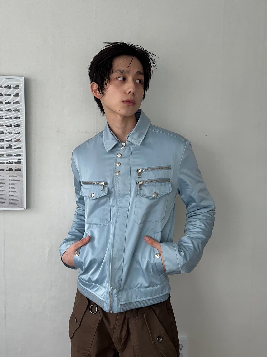 Gatsby Collection 글로시 바이커 자켓 상품이미지6