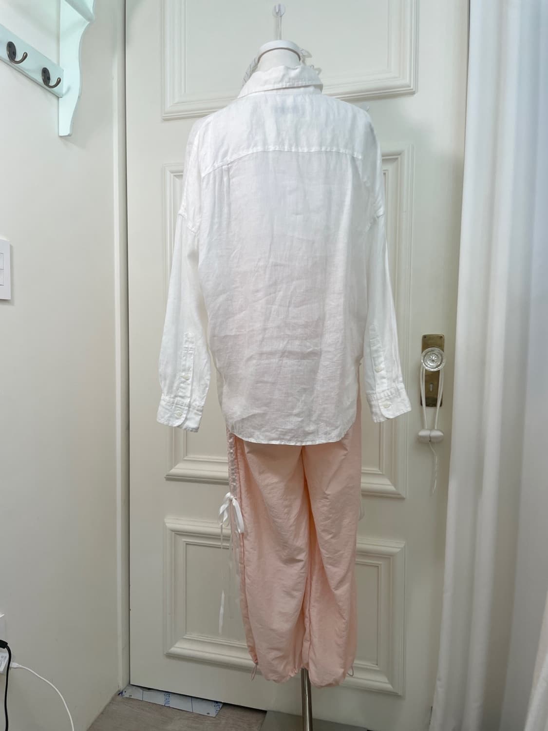 coral side satin bow loose jogger pants 상품이미지5