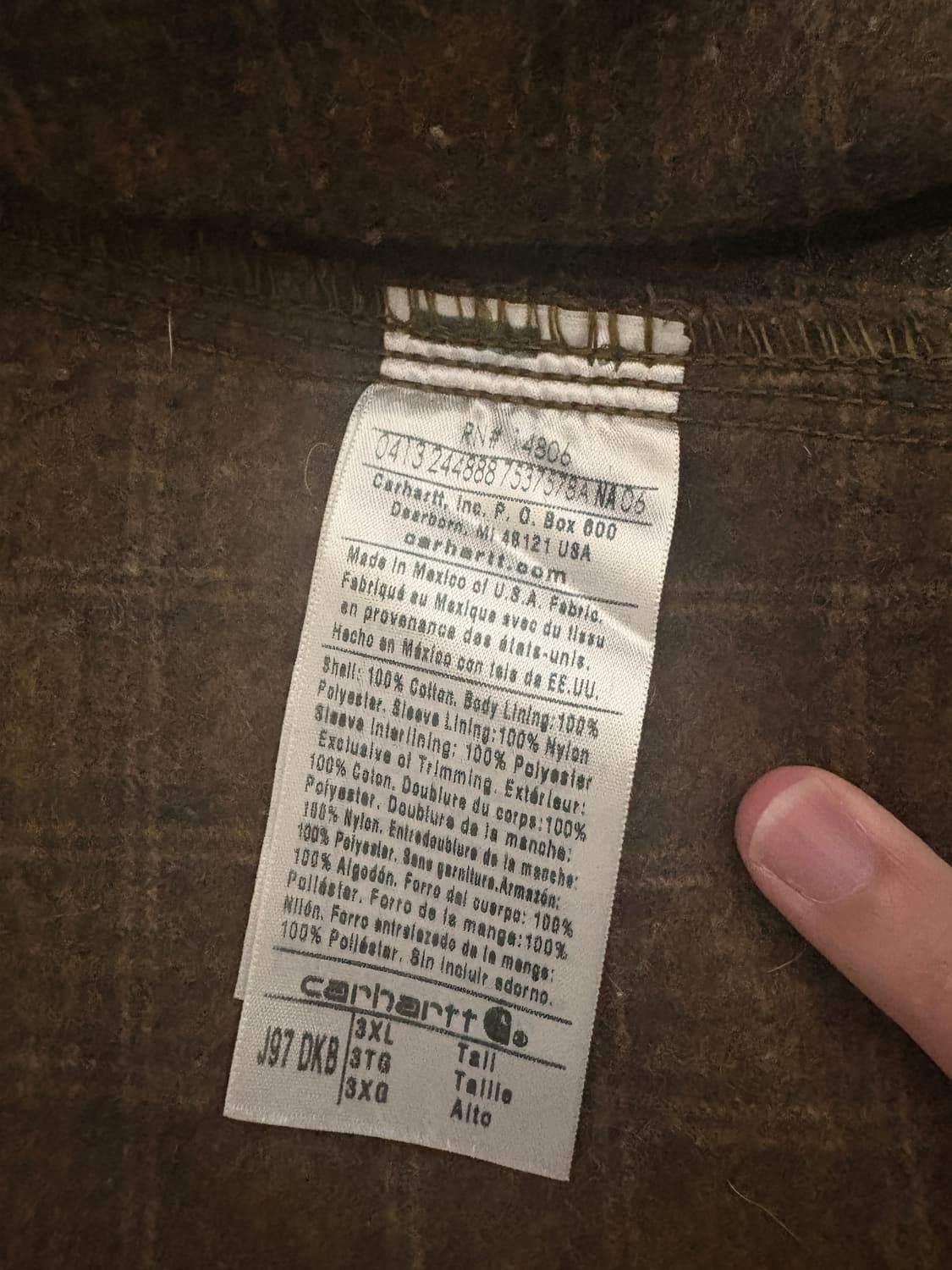 [3XL] 칼하트 빈티지 디트로이트 다크브라운 j97 dkb 상품이미지6