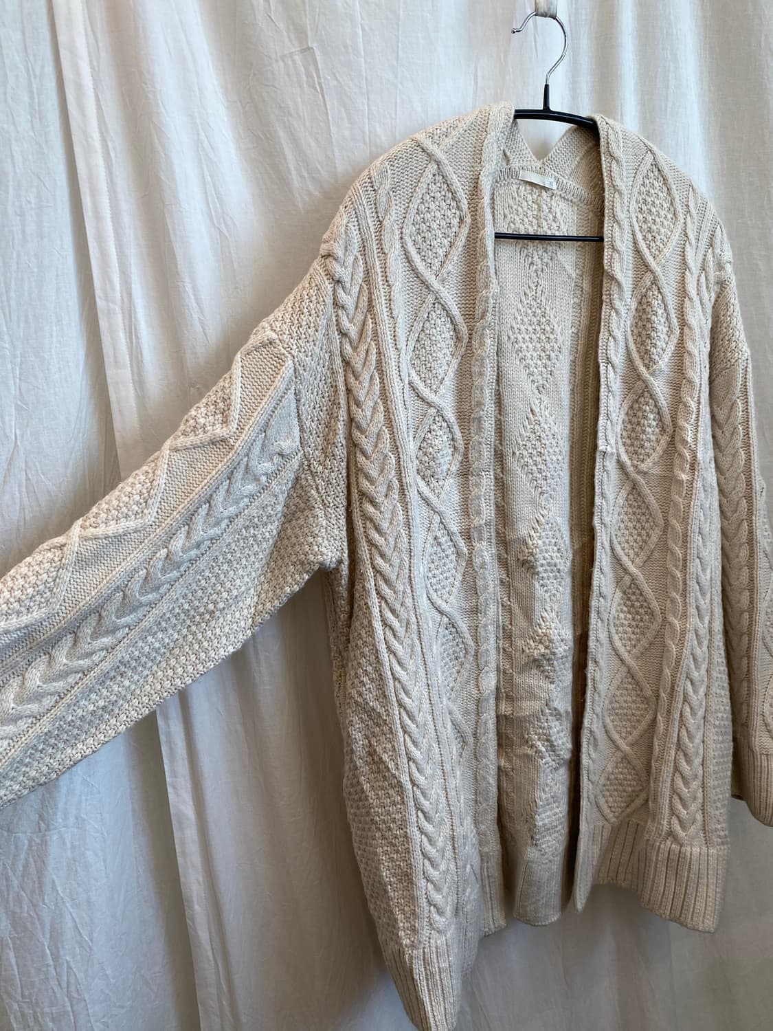 GU 화이트 니트 오픈가디건(XL) 상품이미지6