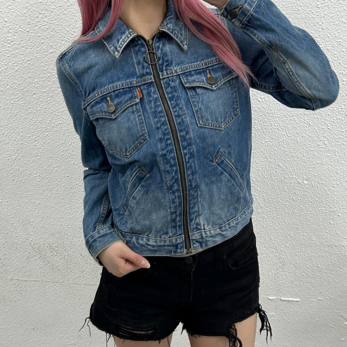 리바이스 데님 지퍼 카라 자켓 S 상품이미지1
