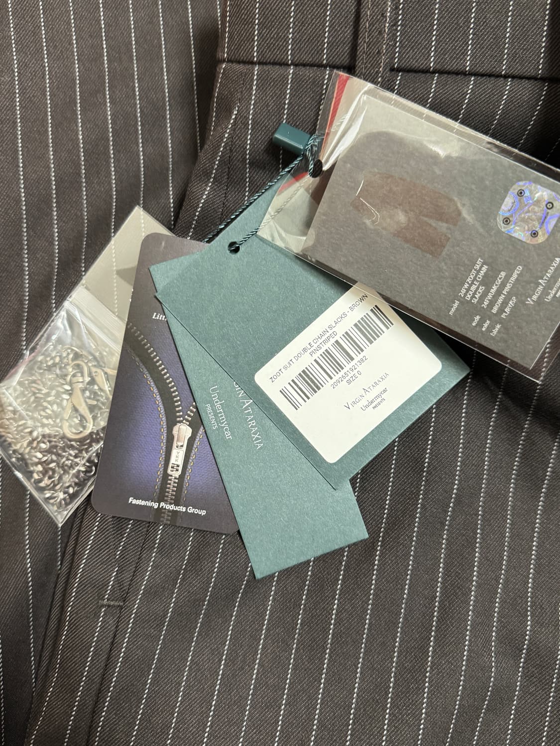 언더마이카 주트 수트 더블체인 슬랙스 브라운 스트라이프 0사이즈 상품이미지7