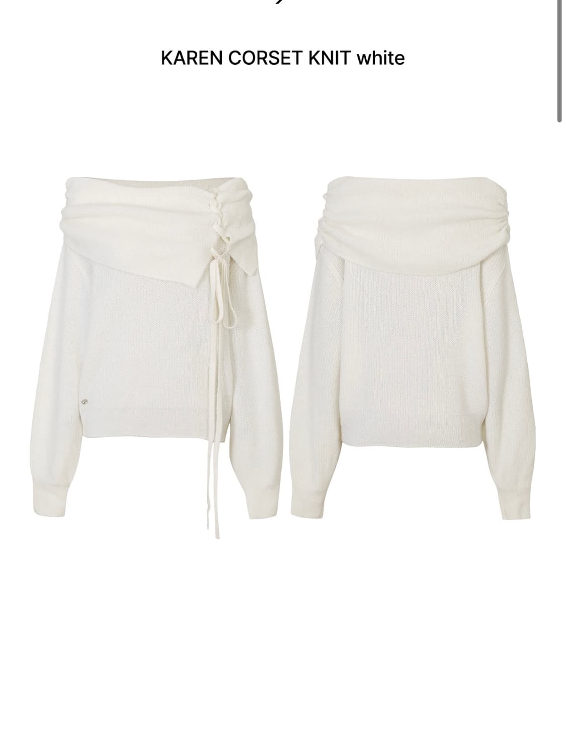 페인오어플레져 코르셋 니트 KAREN CORSET KNIT white 상품이미지1