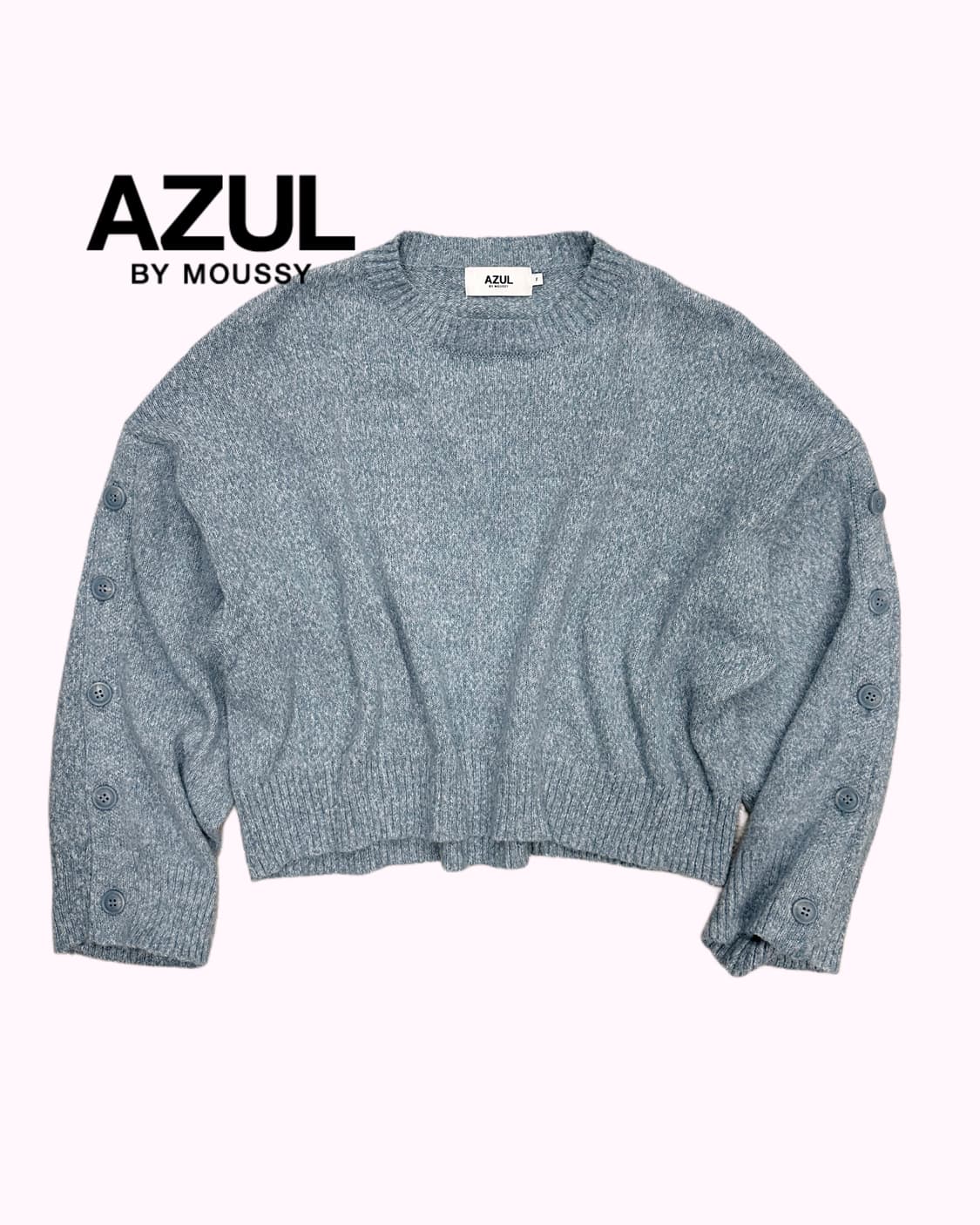 AZUL button sleeve crop knit 상품이미지1