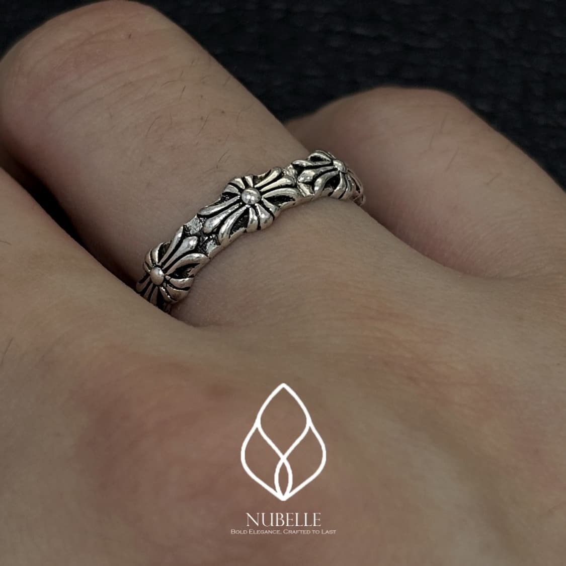 🌗 Chrome cross ring / 크롬 크로스 실버 오픈링 반지 상품이미지2