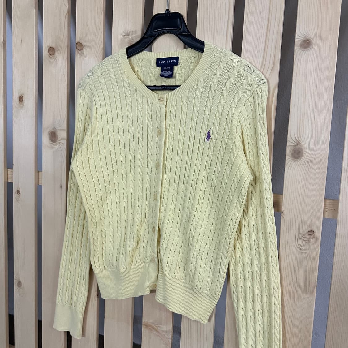 (S) 폴로 랄프로렌 옐로우 케이블 니트 가디건 상품이미지2