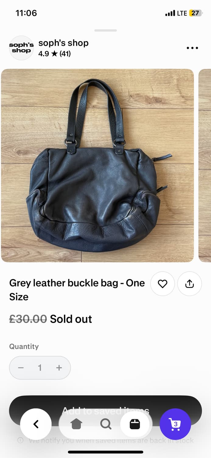 영국 빈티지 soph's shop 가죽가방 상품이미지7