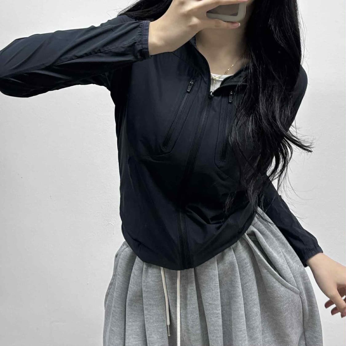 데상트 여리핏 블랙 트레이닝 탑 져지(90) 상품이미지1