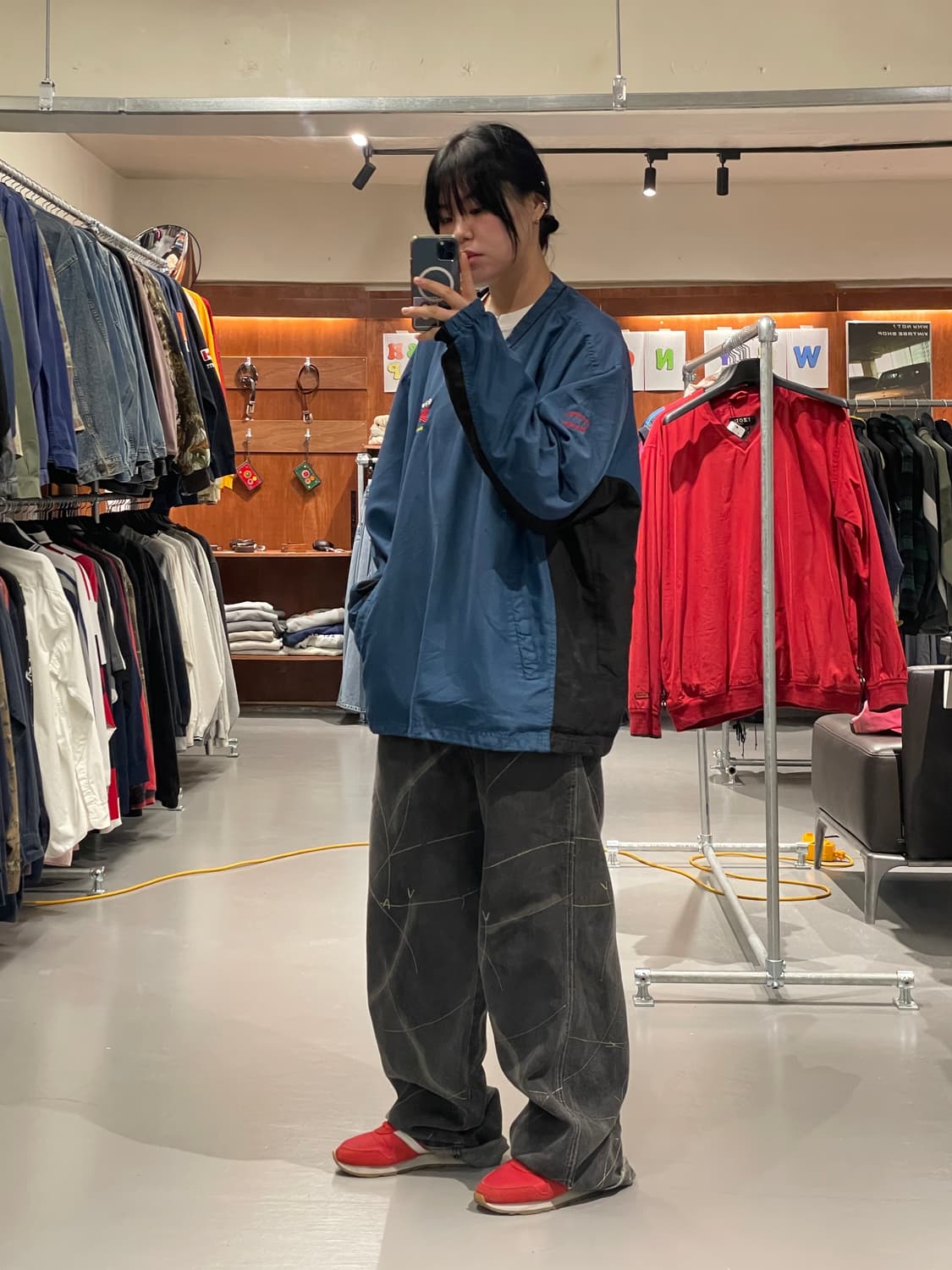 빈티지 바람막이 웜업(빈티지블루)   상품이미지4