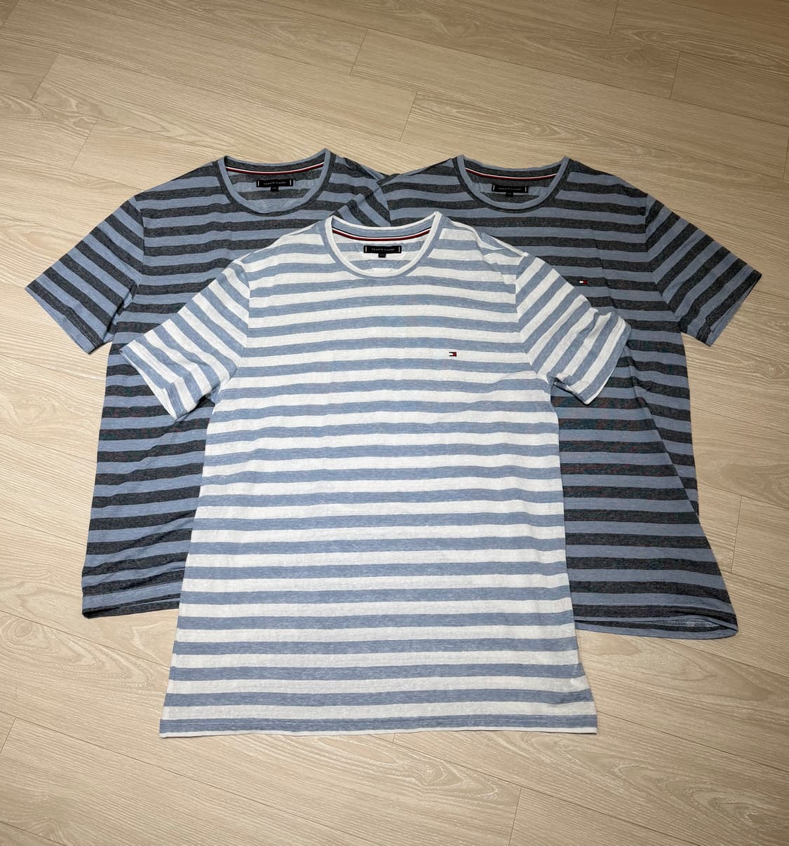 타미힐피거 스트라이프 반팔 3개 묶음 판매 상품이미지1