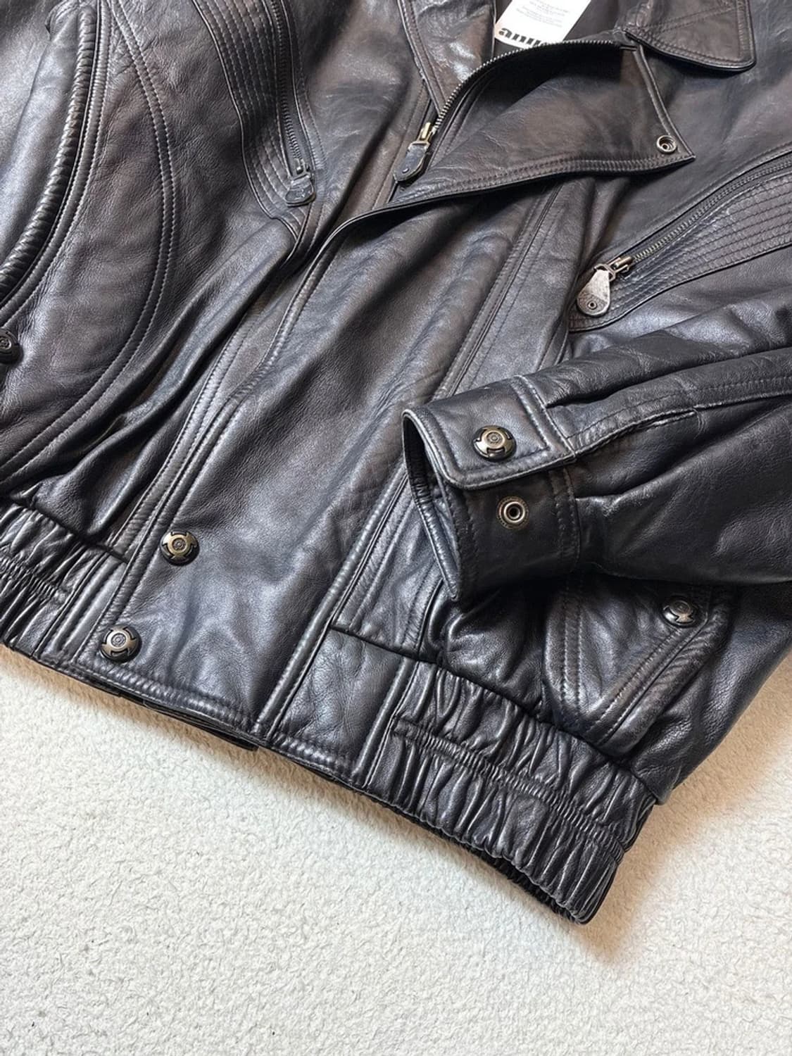 Selectede 90's 100% 양가죽 라이더 블루종자켓 PN6648 상품이미지5