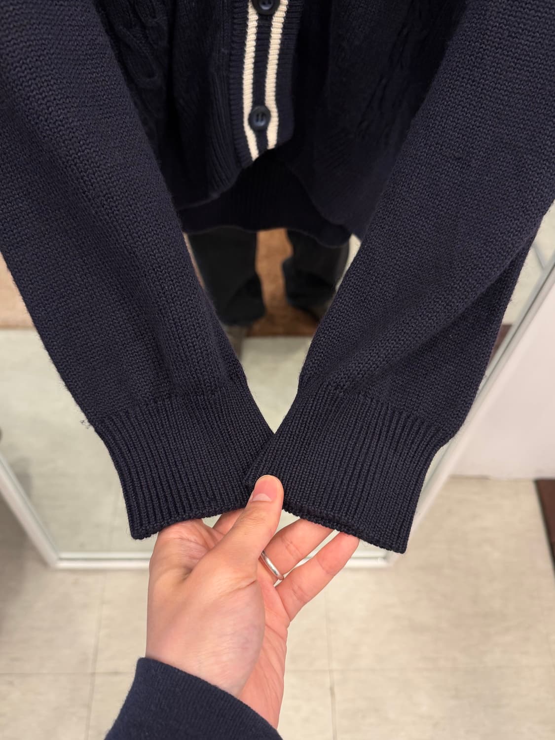 Vtg 빈티지 울 스트라이프 가디건 (made in Japan) 상품이미지4