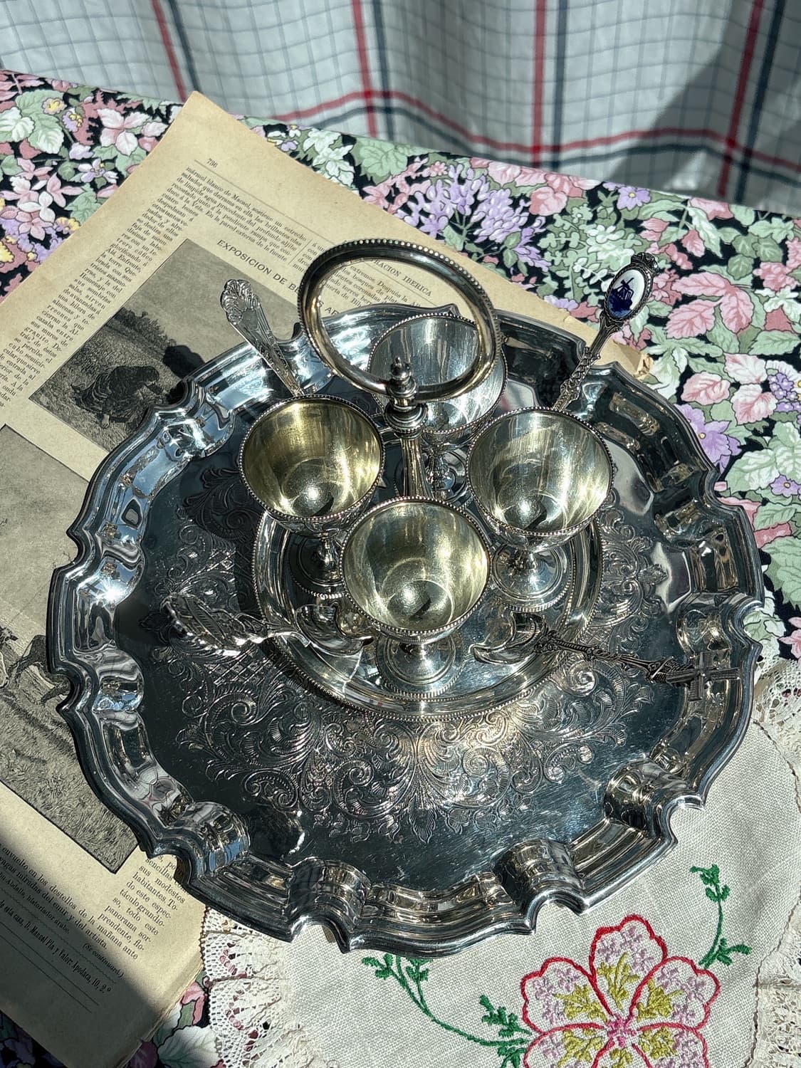 영국 John Grinsell & Sons앤틱 실버플레이트 에그 크루엣 상품이미지2