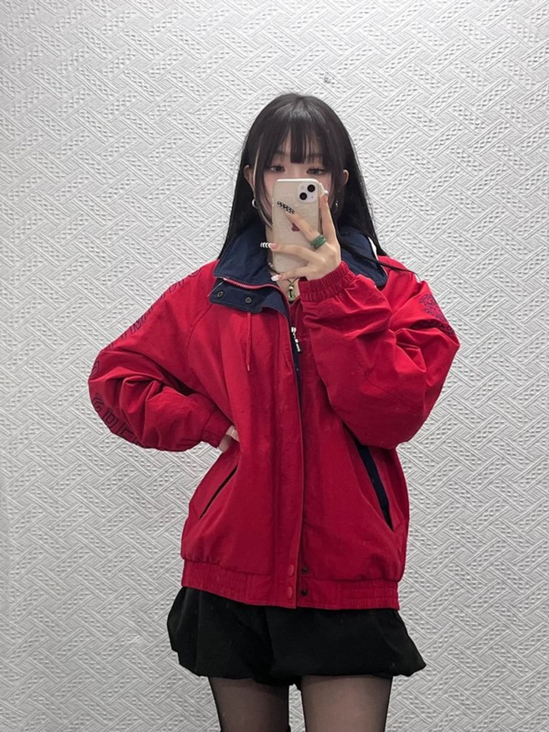 아식스 올드스쿨 레트로 오버핏 레터링 바람막이 자켓 105 C10719 상품이미지2