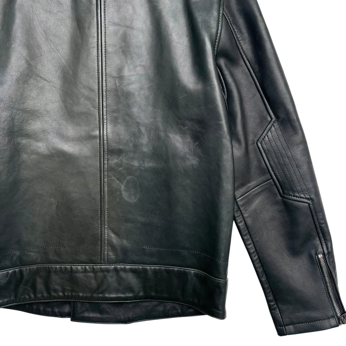 캘빈 클라인 투웨이 비대칭 블랙 레더 자켓 M 상품이미지6