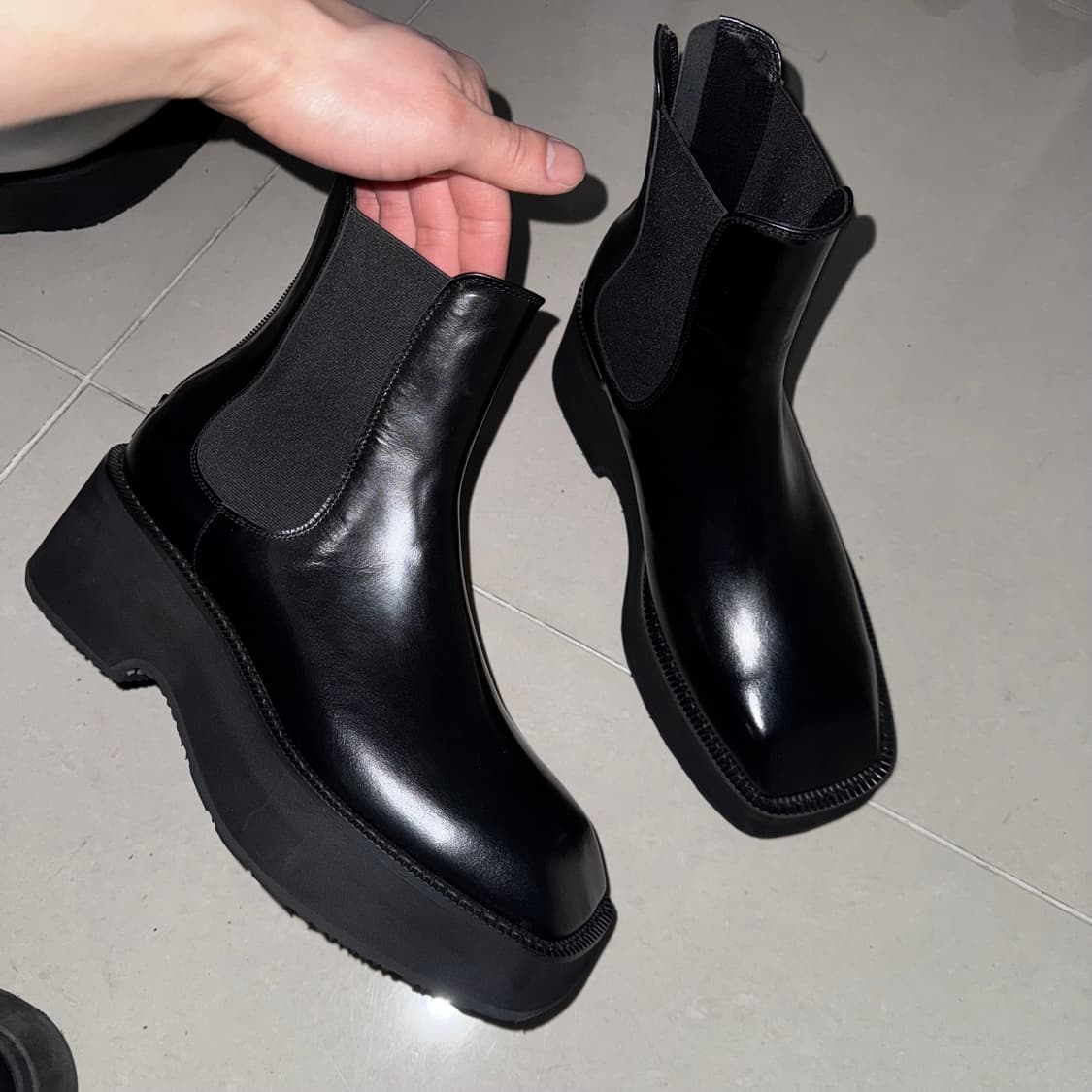 후망 시그니처 무광부츠 ( 블랙 / 화이트 ) (새상품) 상품이미지5