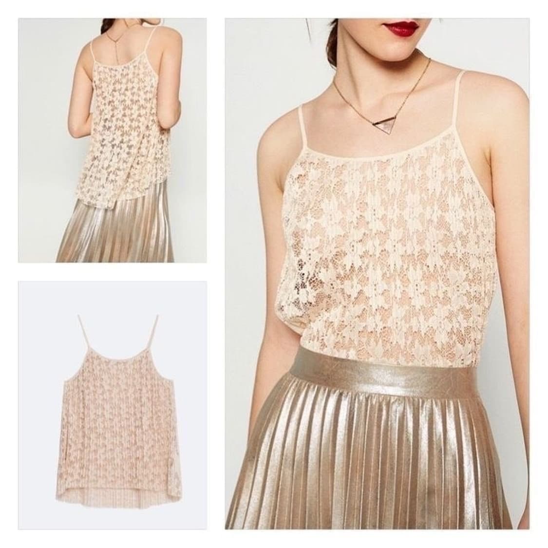 ZARA 자라 레이스 탑, 자라 레이스 슬리브리스, 자라 레이스 나시 상품이미지3