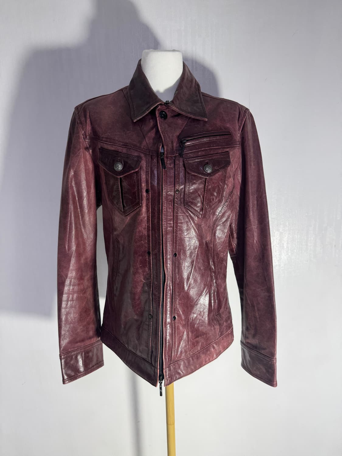 ASM 버팔로 레더 트러커 자켓 y2k vkei 토네이도마트 상품이미지2