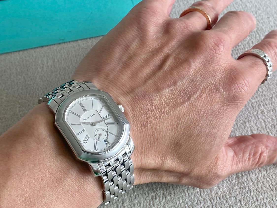 티파니 마크 쿠페 세컨 핸즈 스틸 남성용 쿼츠 라지 상품이미지3