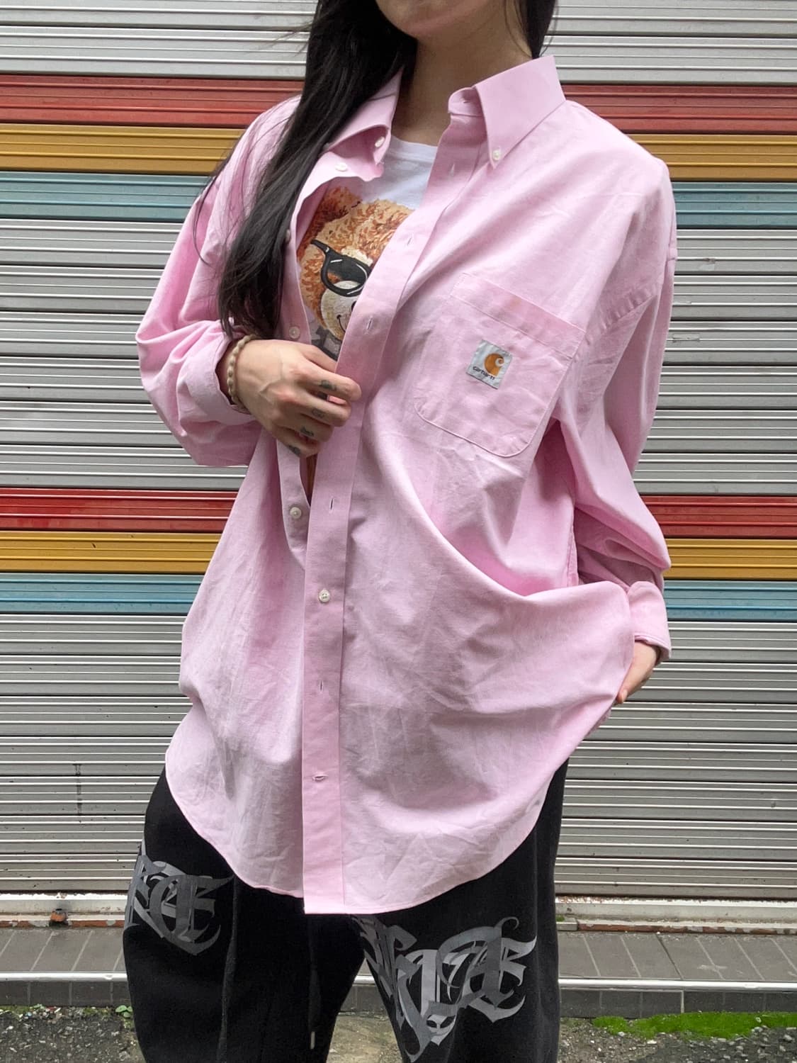 CARHARTT 핑크 오버핏 셔츠 상품이미지1