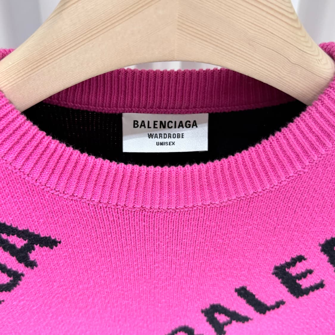 (A+/S) / 발렌시아가 울오버 로고 크루넥 니트 핑크 상품이미지4