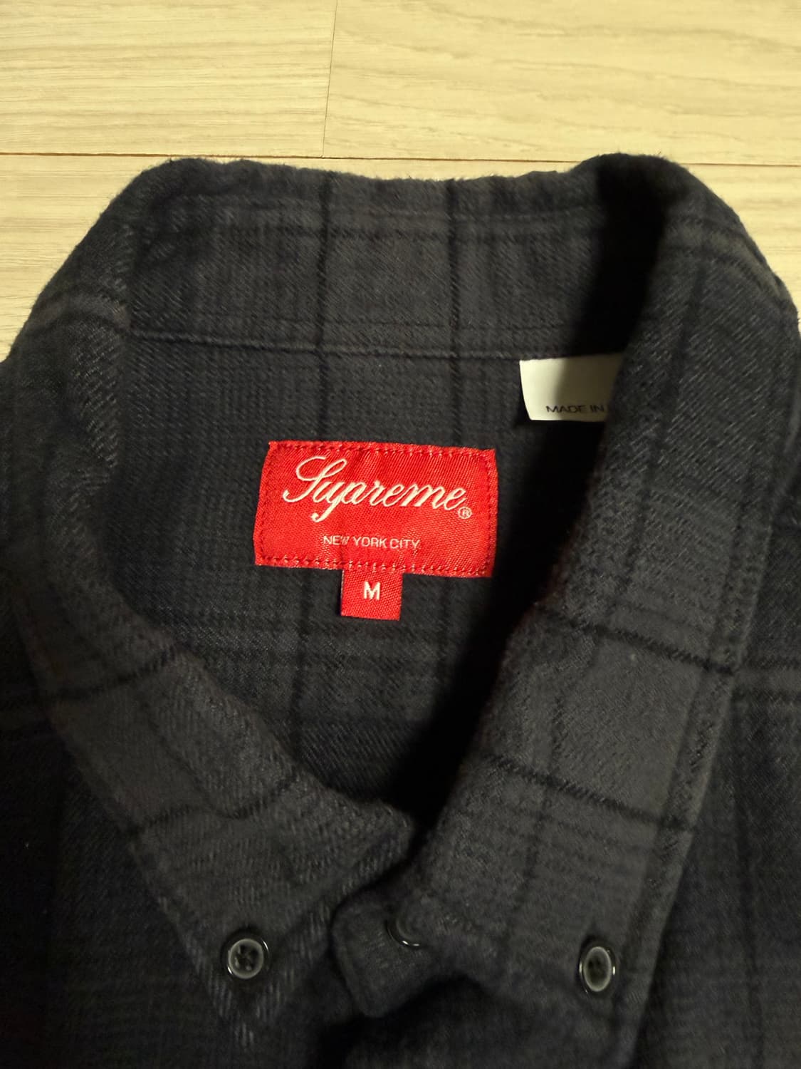 [M] 슈프림 블랙 체크 셔츠 상품이미지4