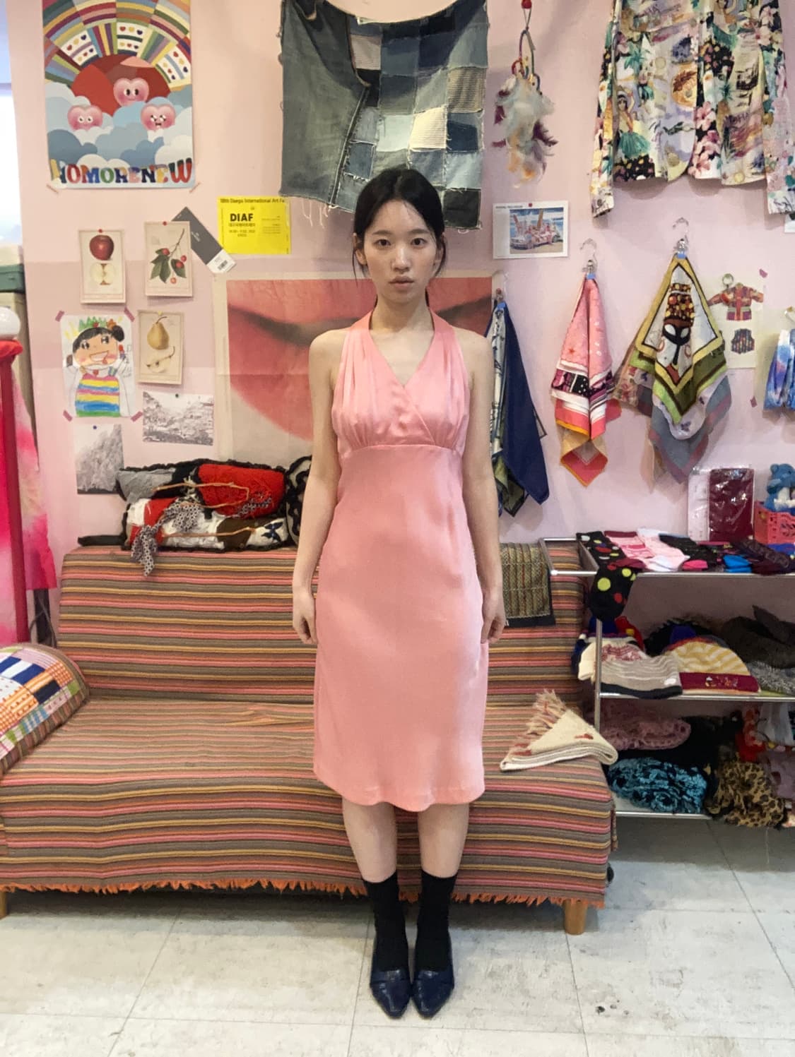 착샷) 홀터넥 머메이드 새틴 드레스 웨딩 상품이미지8