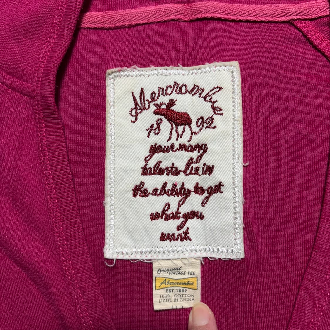 아베크롬비앤피치 Y2K 반팔 핑크 후드티(Free) 상품이미지3