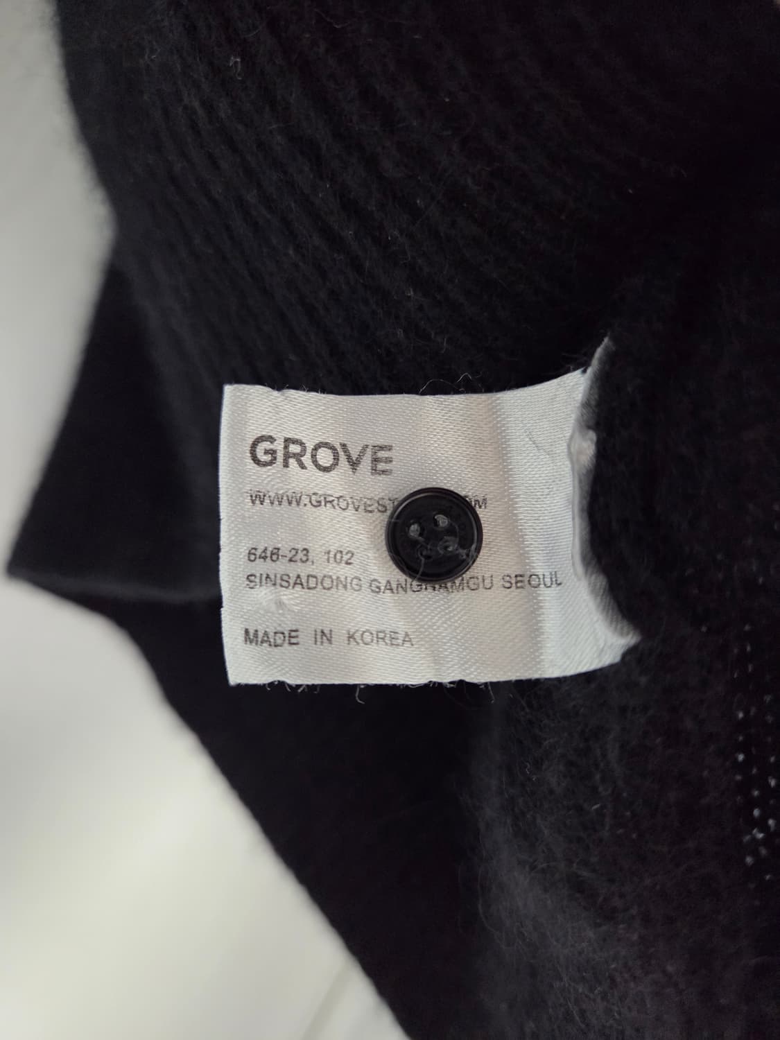 그로브 앙고라 브이넥 가디건 블랙 상품이미지2