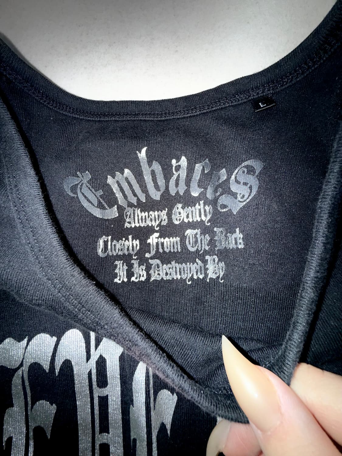 Punk wings detail printing slim top 상품이미지3