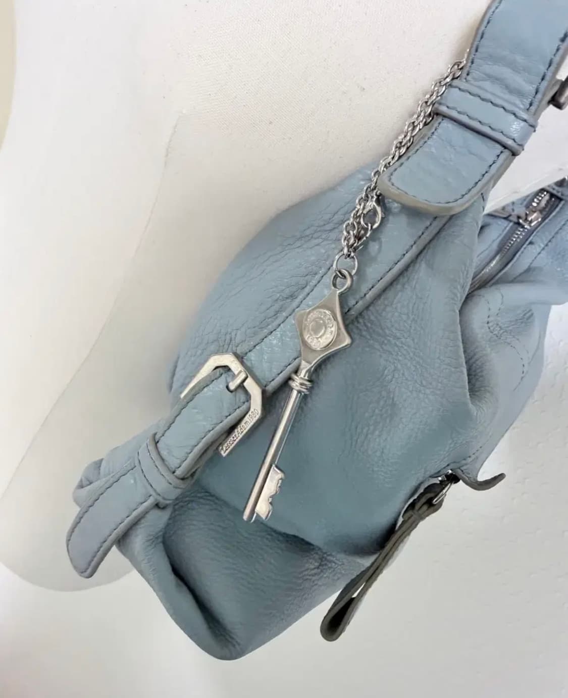 유럽 빈티지 Lessacs Adam 1980 가죽백 (블루그레이) 상품이미지2