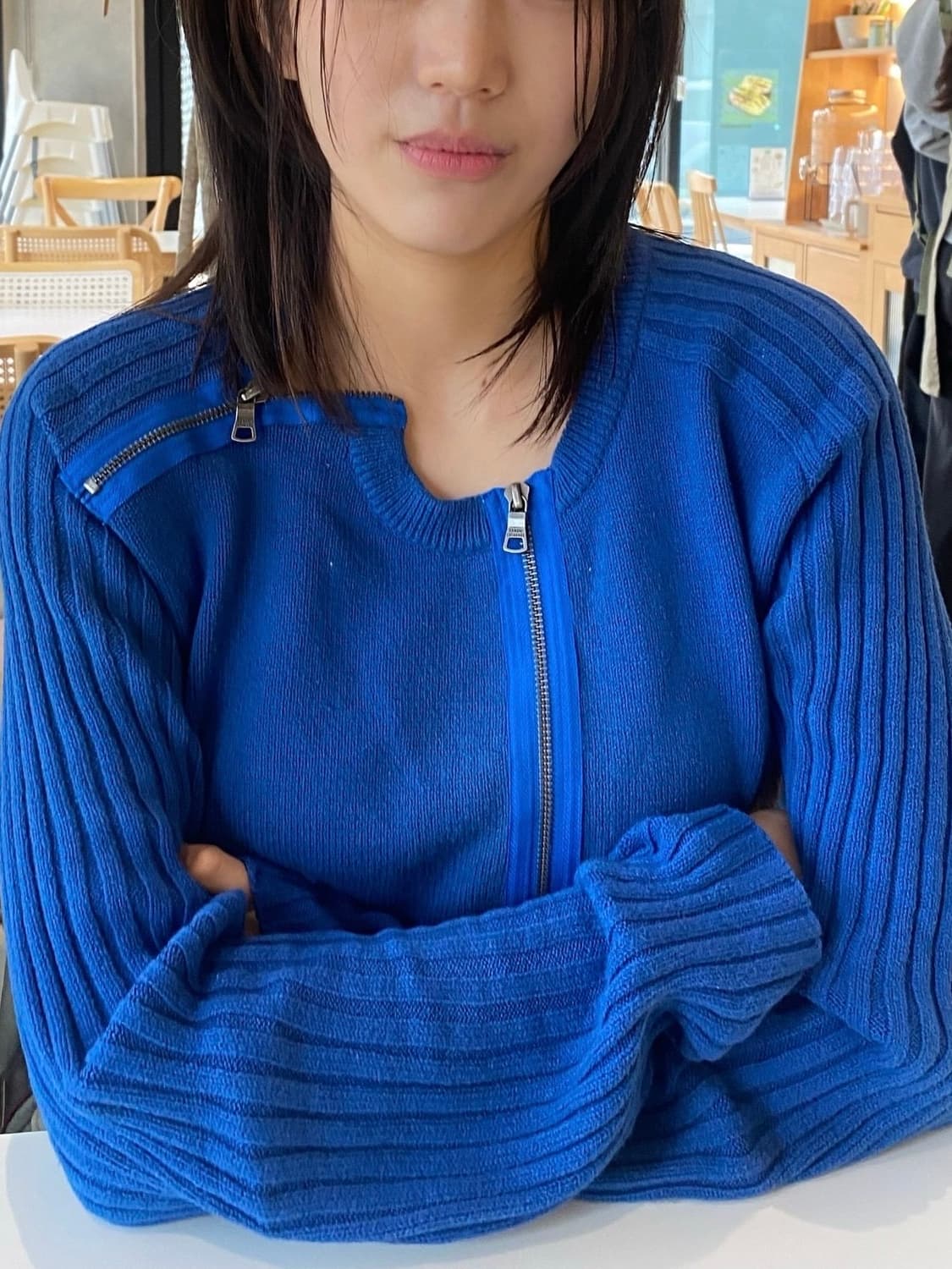 알마니익스체인지 사선 지퍼 니트 상품이미지1