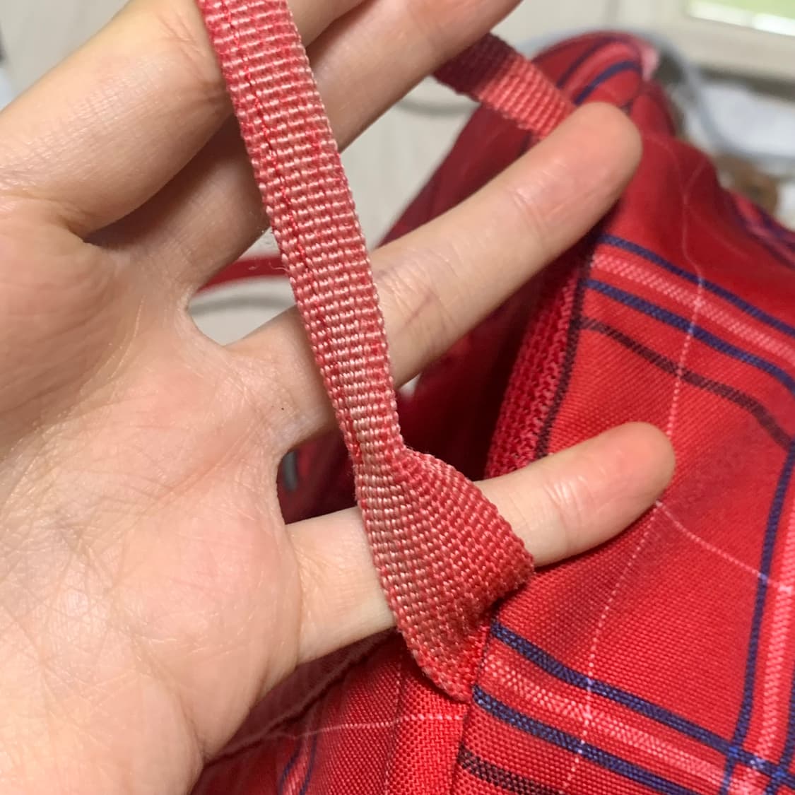 콜맨 레드 체크 백팩 | 가방 일본 빈티지 하구미 연말 모리걸 상품이미지3