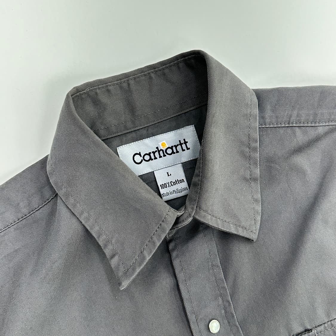 칼하트 투포켓 코튼 워크 셔츠 차콜 상품이미지4