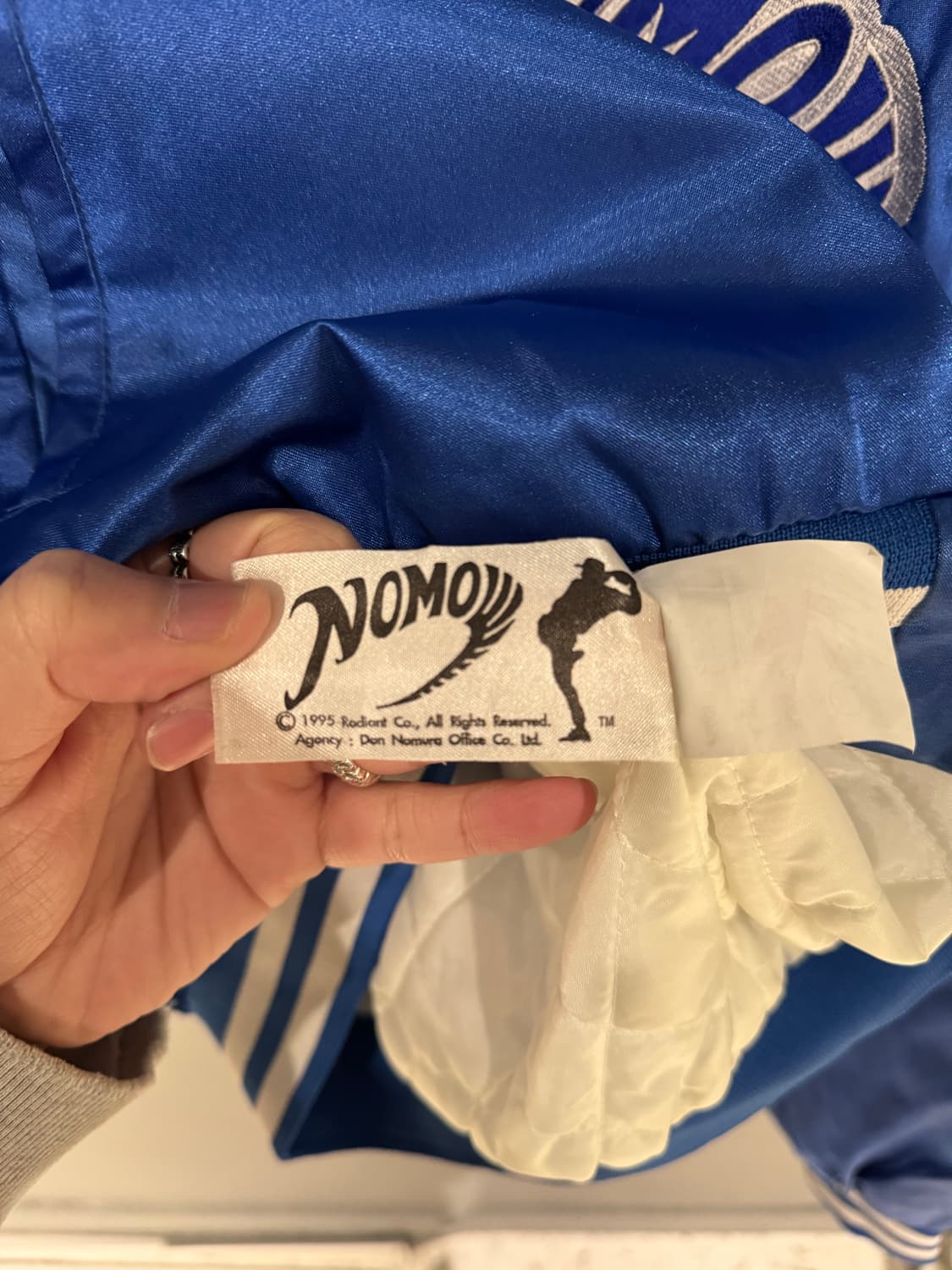 90s 토요타 x LA다저스 x 노모 히데오 사틴 봄버자켓  상품이미지7