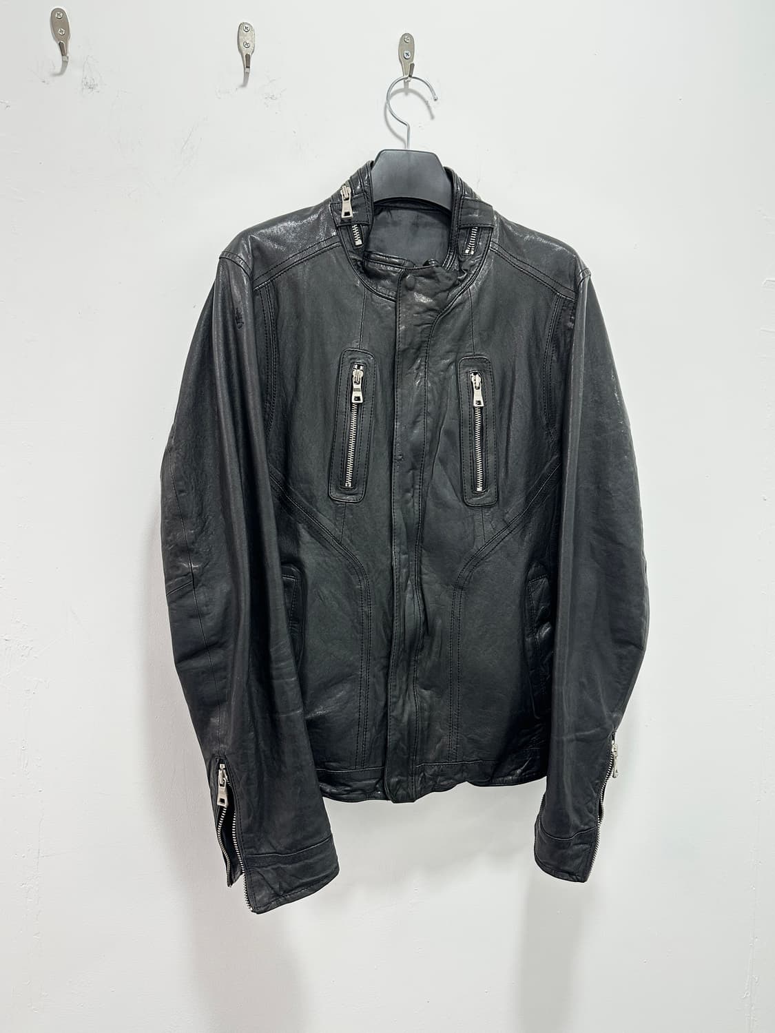 Sheepskin leather zipper detail jacket  상품이미지4