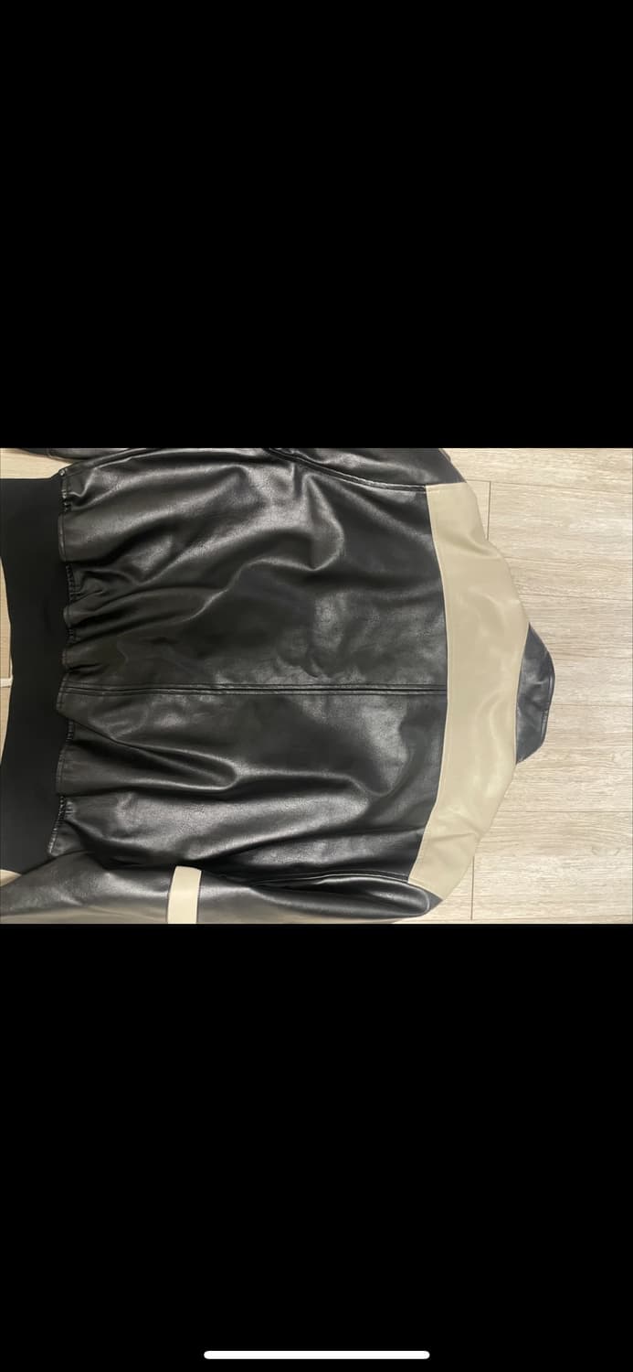 키뮤어 레더 배색 바이커 자켓L 상품이미지3