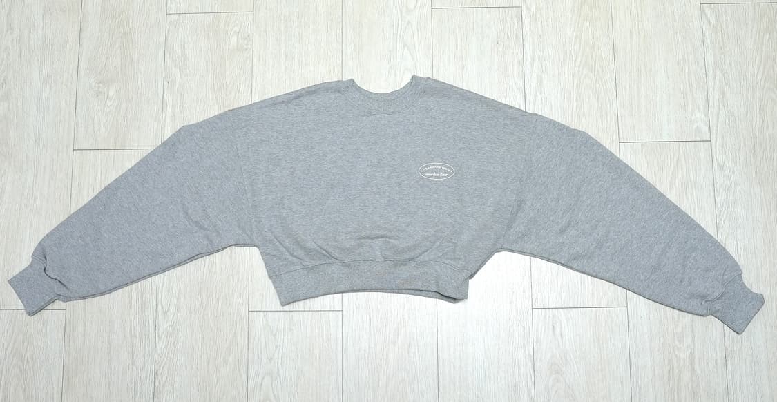 오버듀플레어 크롭 맨투맨 멜란지그레이 상품이미지3