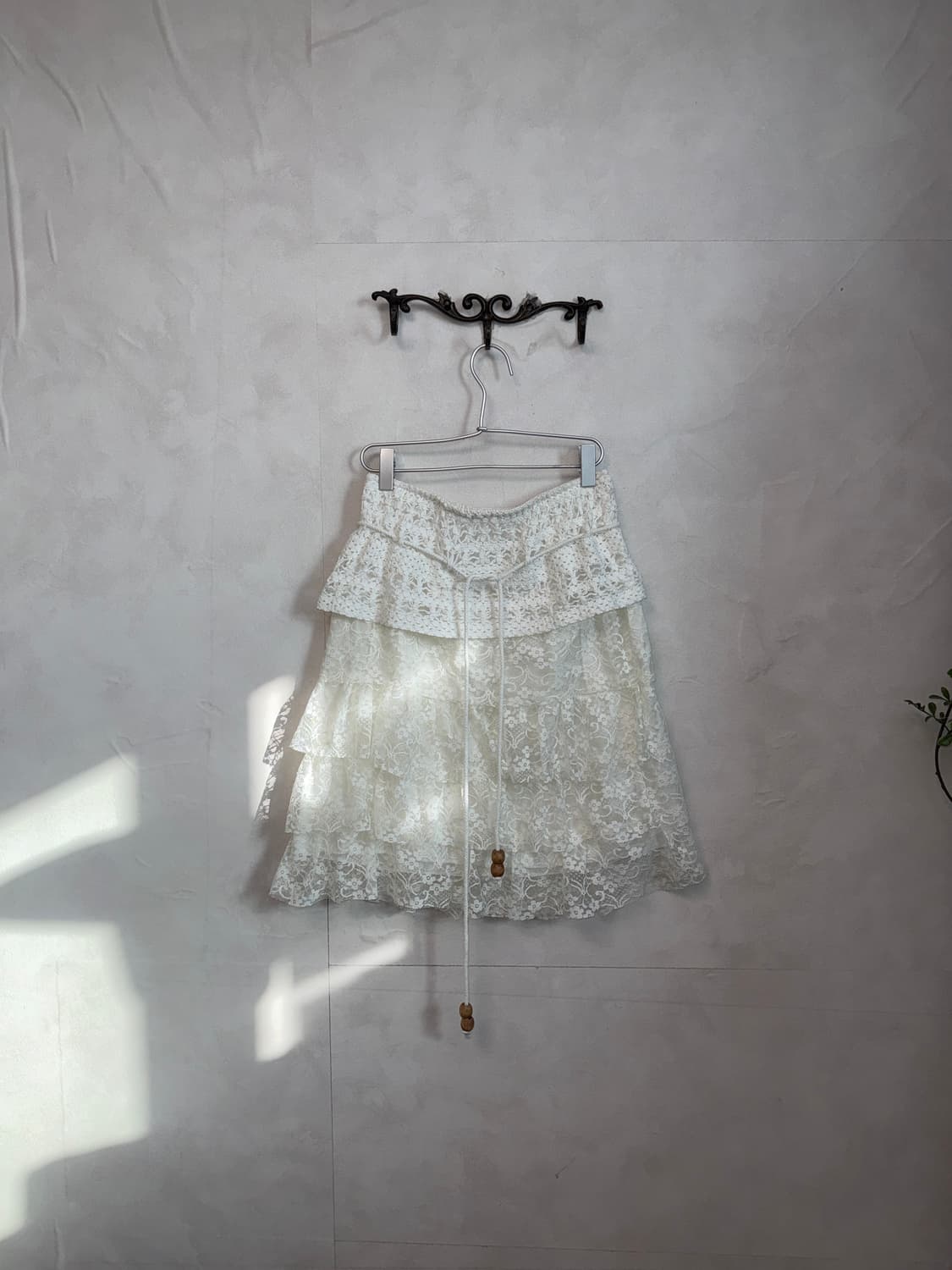 White crochet floral lace cancan skirt 상품이미지1