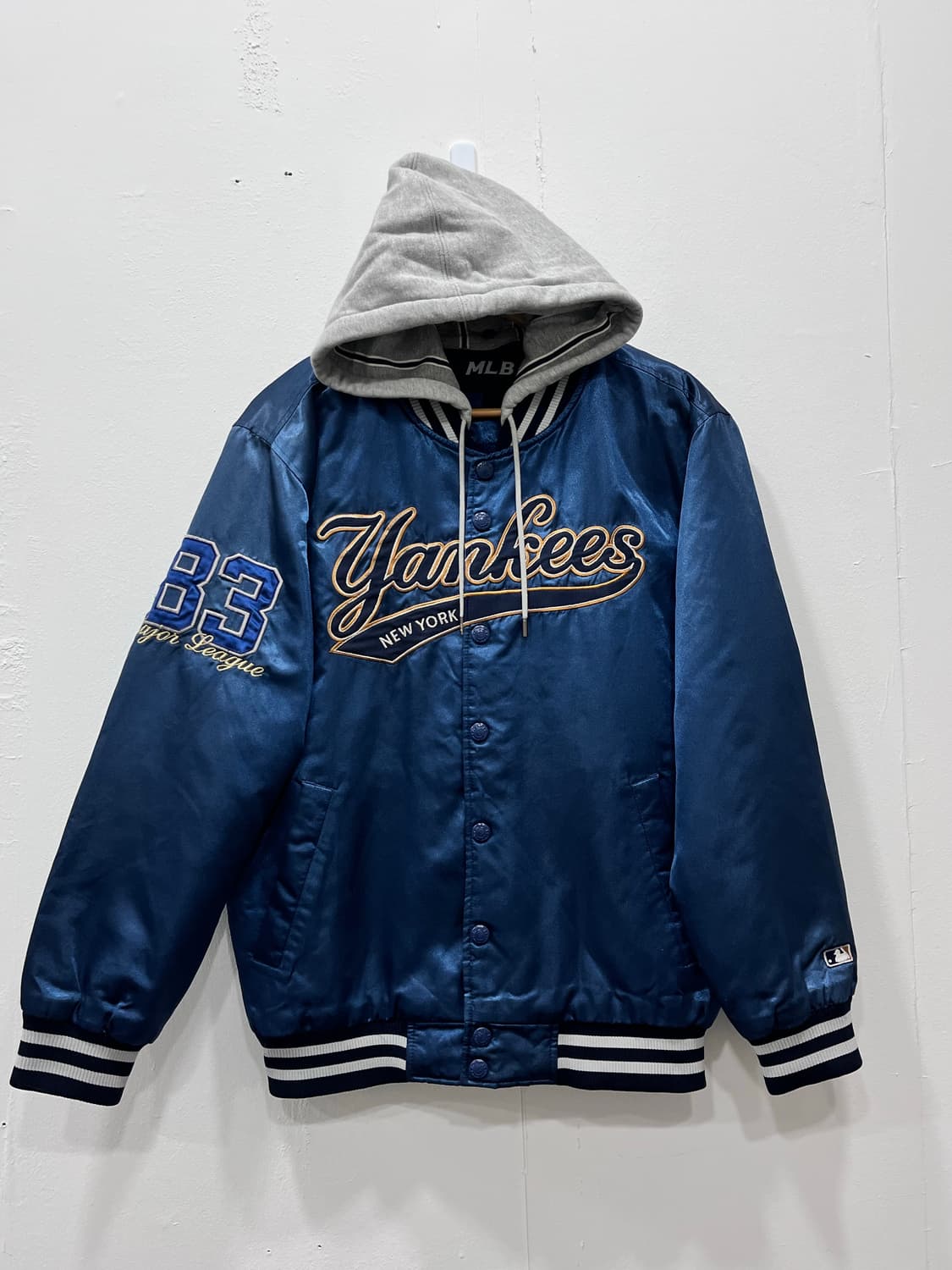 MLB 뉴욕 양키스 후드 블루종 바시티 자켓 누빔 M 95 상품이미지2