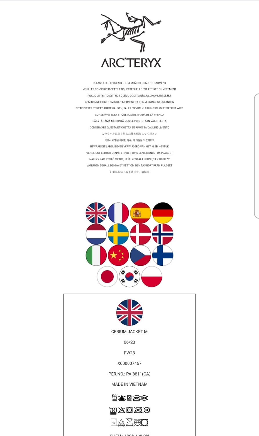 (백화점 매장정품)아크테릭스 세륨 자켓 블랙 M(100) 새제품급 상품이미지10