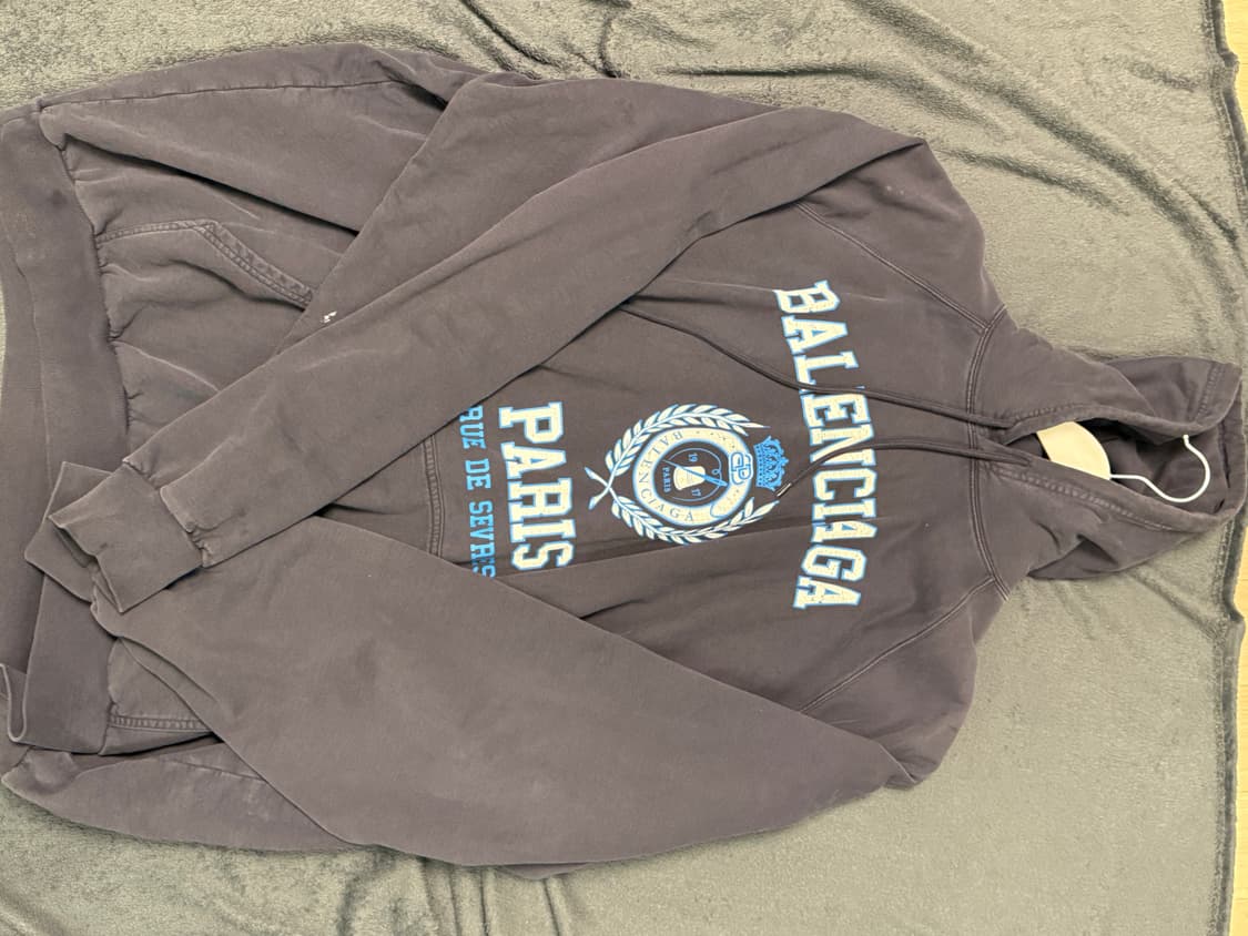 [3] 발렌시아가 1917 컬리지 오버사이즈후드 블루 상품이미지1