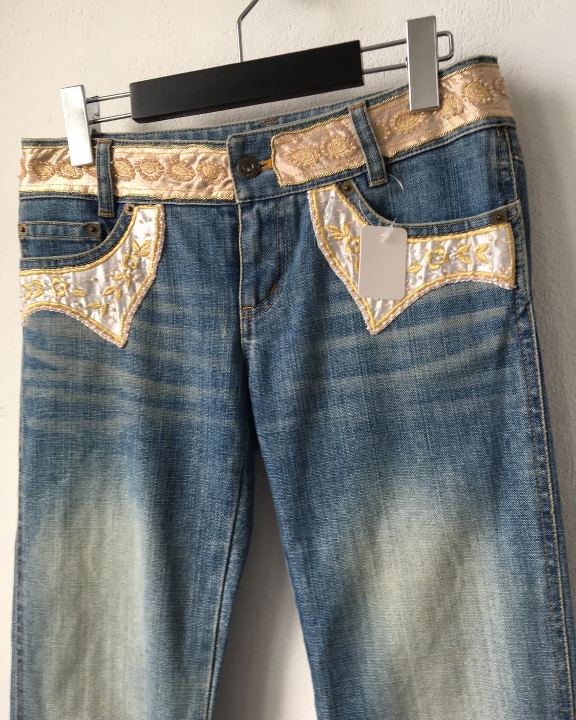 Beads trimming point denim pants 상품이미지4