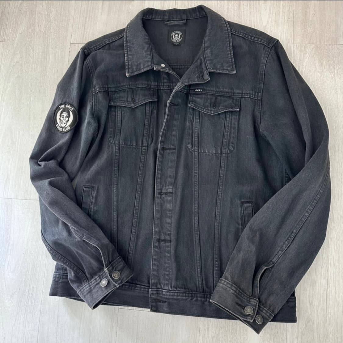 오베이 흑청 데님 자켓 L 판매합니다 OBEY MISFITS 상품이미지1