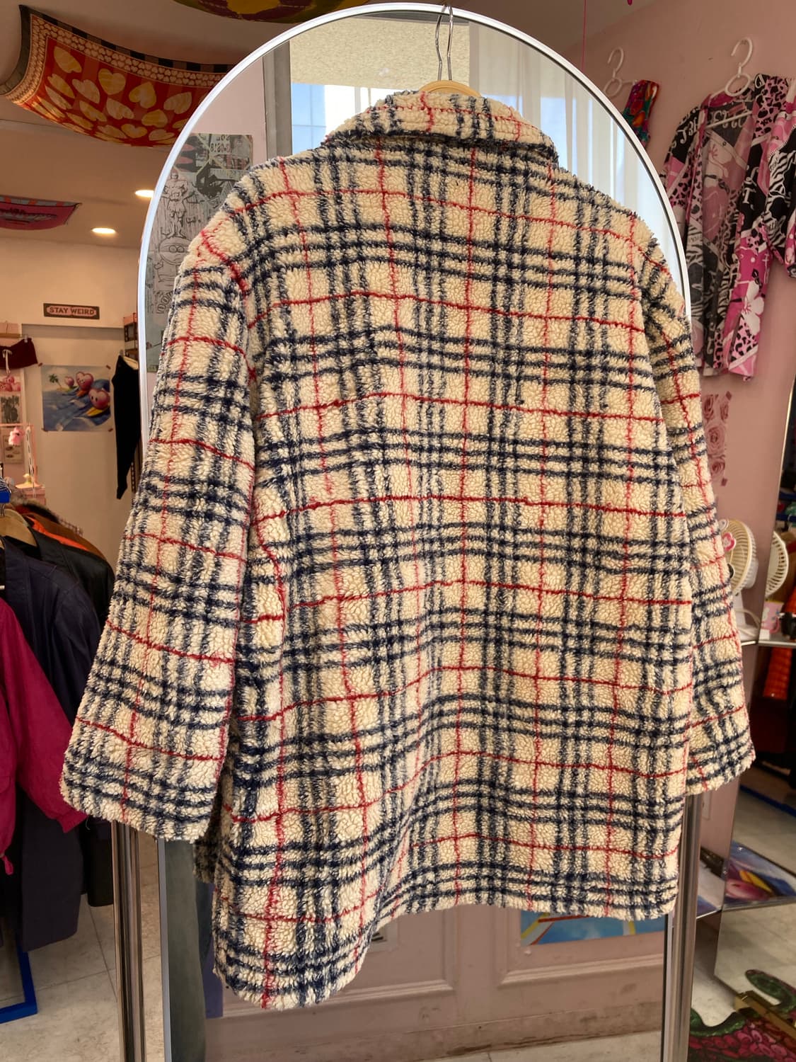 빈티지 체크 뽀글이 후리스 상품이미지5